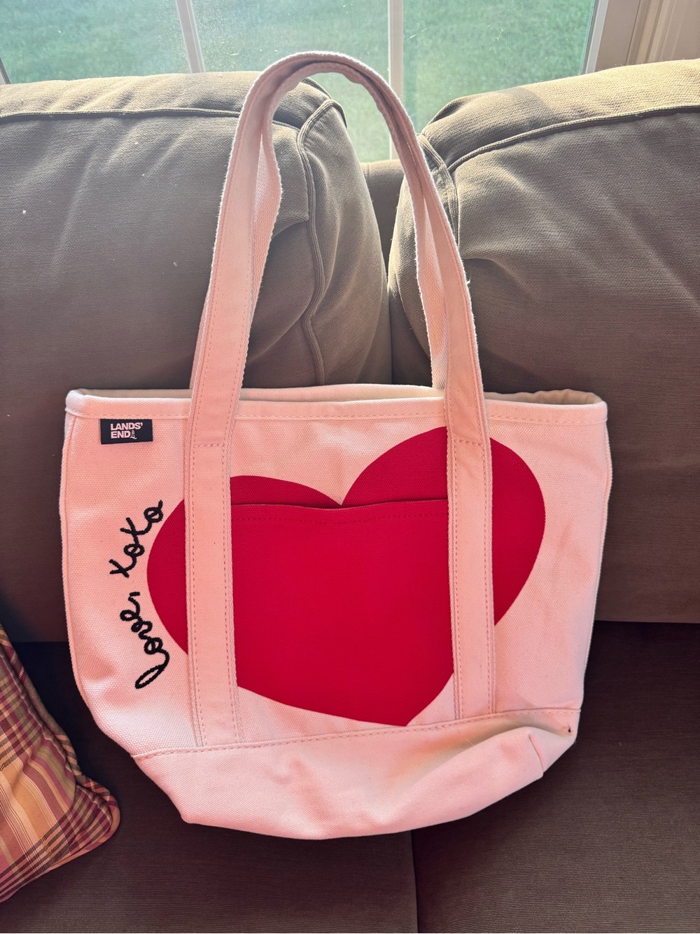 Landsend Medium 5 Pocket Open Top Canvas Tote Bag